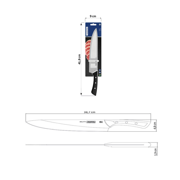 Tramontina Solutta 10" Chef Knife,Stainless Steel Blade/Polycarbonate/Fiberglass Handle