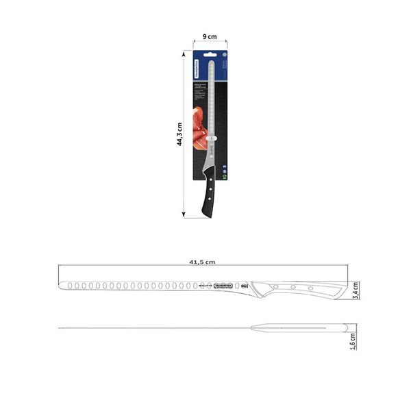 Tramontina Solutta 11.5" Ham Slicer, Stainless Steel/Polycarbonate/Fiberglass Handle