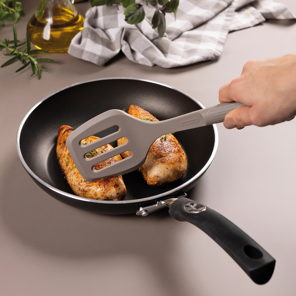 Tramontina Softta Slotted Spatula Gray, Silicone