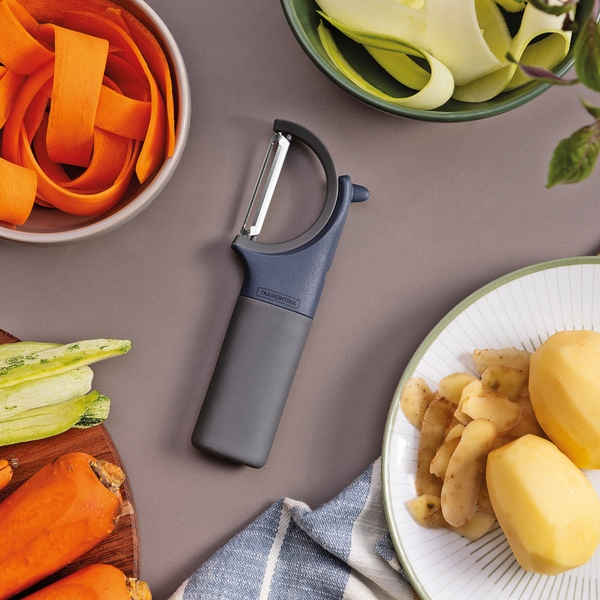 Tramontina 2-in-1 Peeler Gray, Stainless steel blade/Polypropylene handle