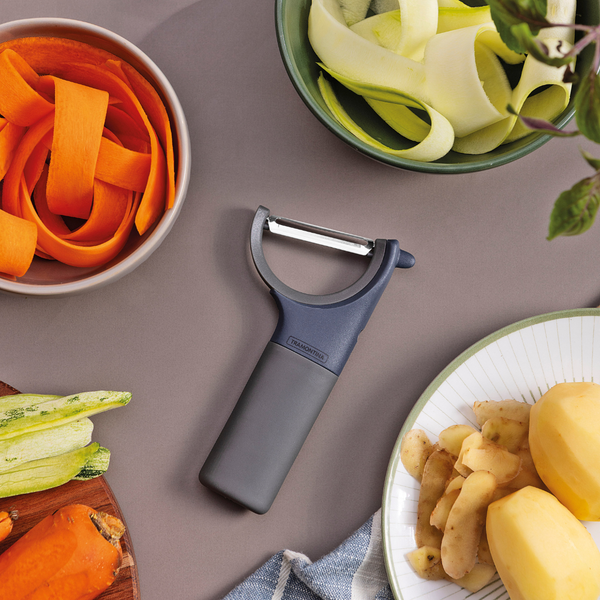 Tramontina 2-in-1 Peeler Gray, Stainless steel blade/Polypropylene handle