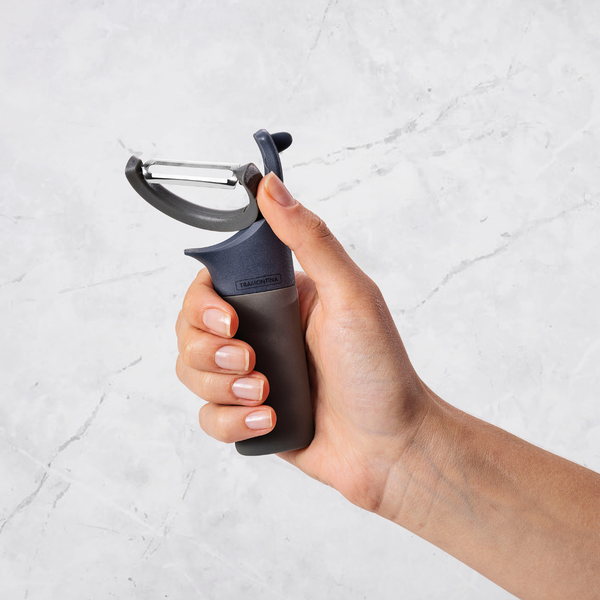 Tramontina 2-in-1 Peeler Gray, Stainless steel blade/Polypropylene handle