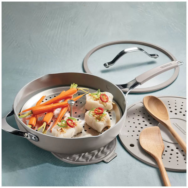 7 pc 5QT All in One Plus Set Aluminum White