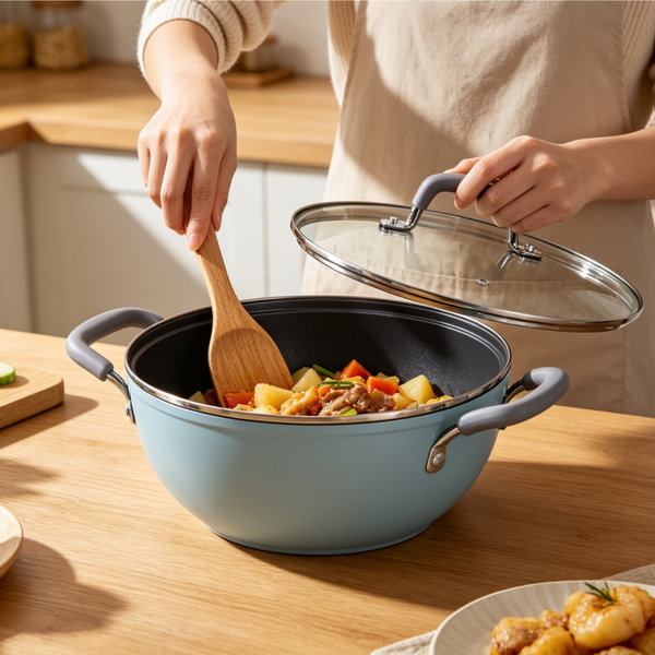 Tramontina Velo Cold Forged Aluminum Deep Kadai Cookware BLUE