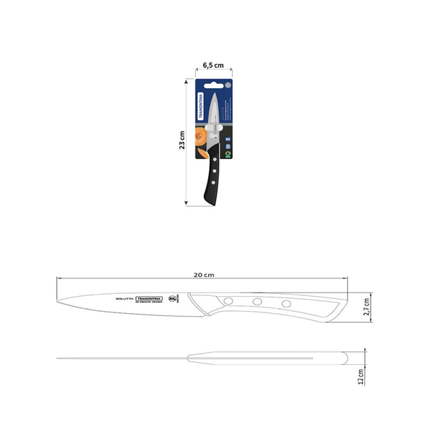 Tramontina Solutta 4" Vegetable and Fruit Knife,Stainless Steel/Polycarbonate/Fiberglass Handle
