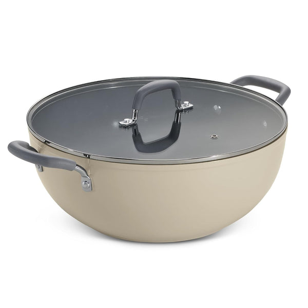 Tramontina Velo Cold Forged Aluminum Deep Kadai Cookware BEIGE