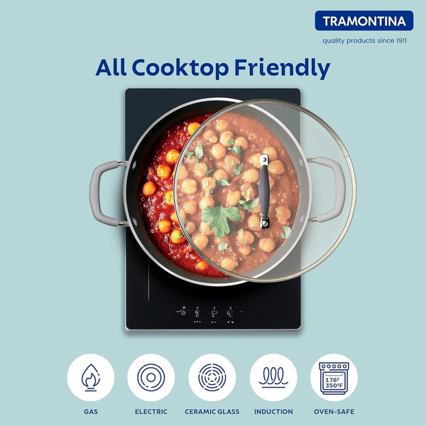 Tramontina Velo Cold Forged Aluminum Deep Kadai Cookware BLUE
