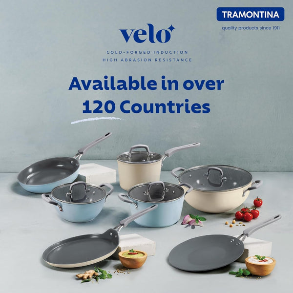 Tramontina Velo Cold Forged Aluminum Deep Kadai Cookware BLUE