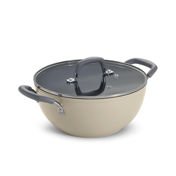 Tramontina Velo Cold Forged Aluminum Deep Kadai Cookware BEIGE