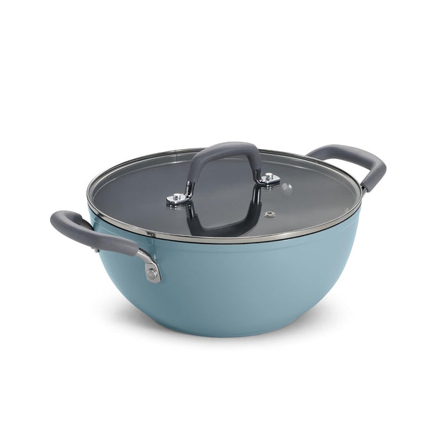 Tramontina Velo Cold Forged Aluminum Deep Kadai Cookware BLUE