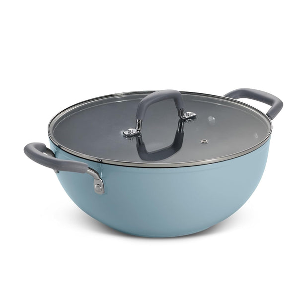 Tramontina Velo Cold Forged Aluminum Deep Kadai Cookware BLUE
