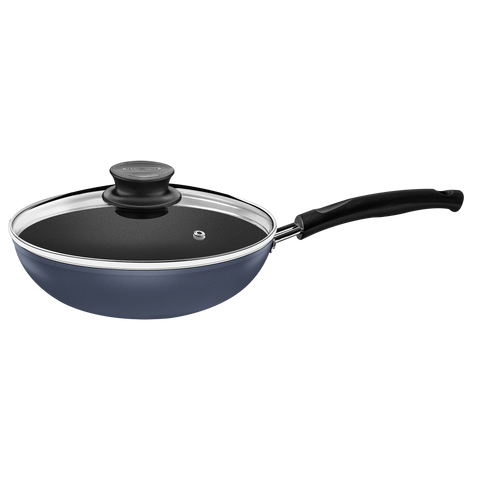 Frying Pan with Lid 24cm Marble Coated Induction Ready