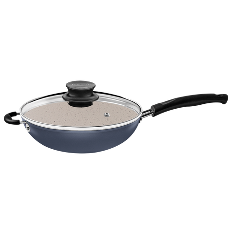 Wok Pot 32cm with Lid Marble Coated Induction Ready