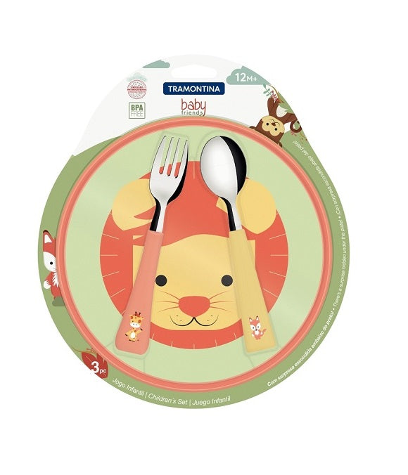 Baby Friends 3pc. Children Set (Spoon, Fork, Plate20cm) +12 mos.