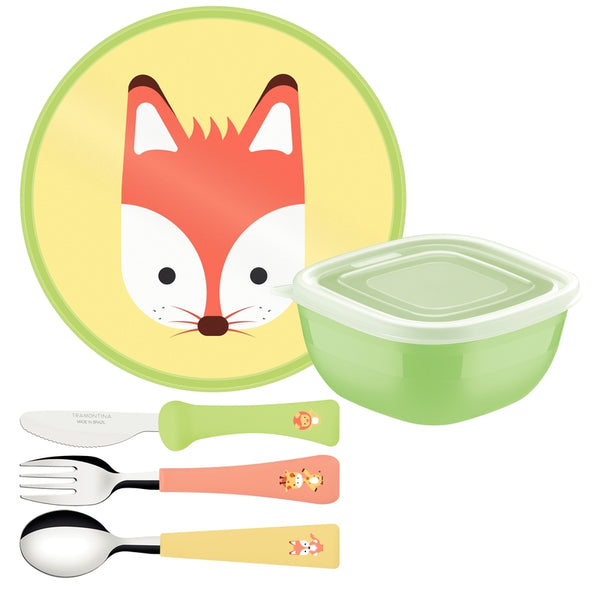 Baby Friends 5pc. Children Set (Spoon, Fork, Knife, Plate20cm, Container 600ml) +36 mos.