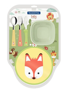 Baby Friends 5pc. Children Set (Spoon, Fork, Knife, Plate20cm, Container 600ml) +36 mos.
