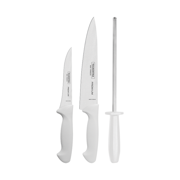Premium 3pc. Knife Set (w/ Honing Steel)