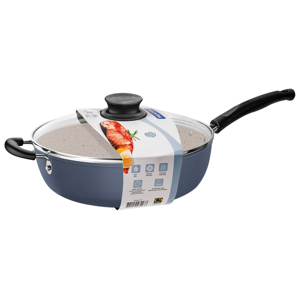 Wok Pot 32cm with Lid Marble Coated Induction Ready