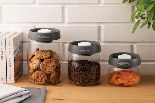 Purezza 3pc. Glass Container with Vacuum Sealed Lid