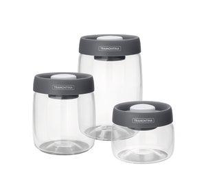 Purezza 3pc. Glass Container with Vacuum Sealed Lid