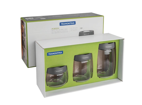 Purezza 3pc. Glass Container with Vacuum Sealed Lid