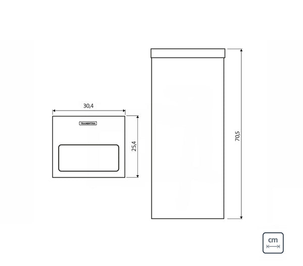 Square S/S Trash Bin w/ Lid 50L