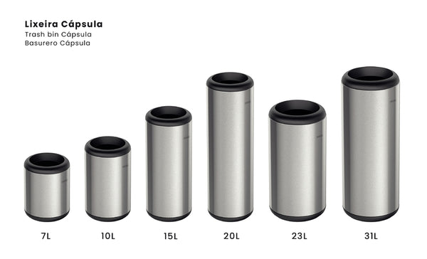 Capsule S/S Trash Bin w/o Lid Black