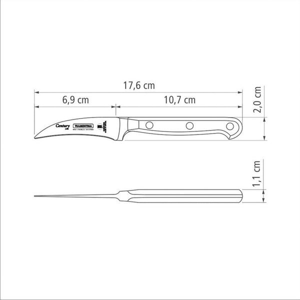 Century 3" Peeling Knife (Tourne)