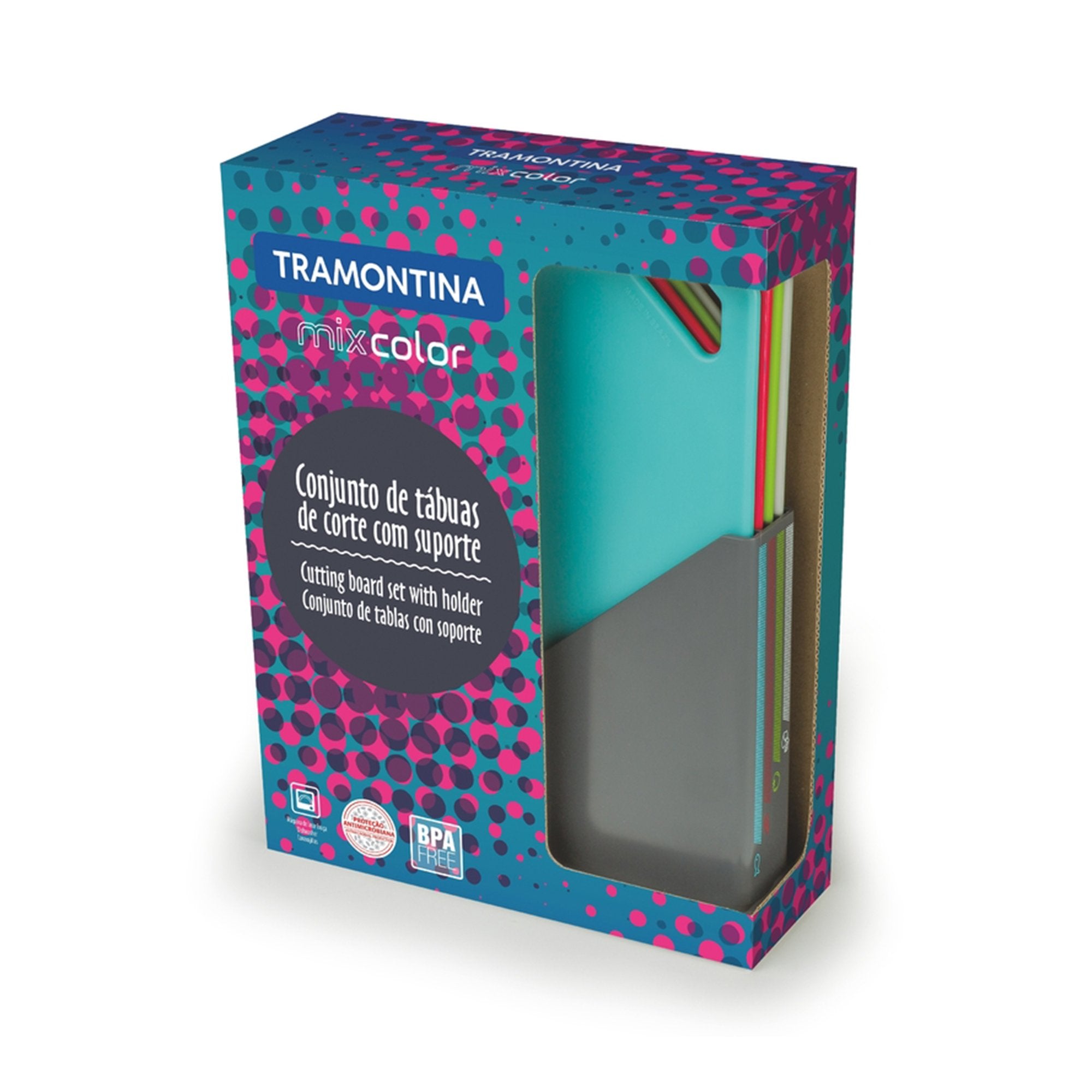 Mix Color 5pc. Cutting Boards Set w/ Holder
