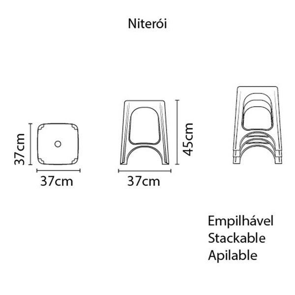 Niteroi Stool White