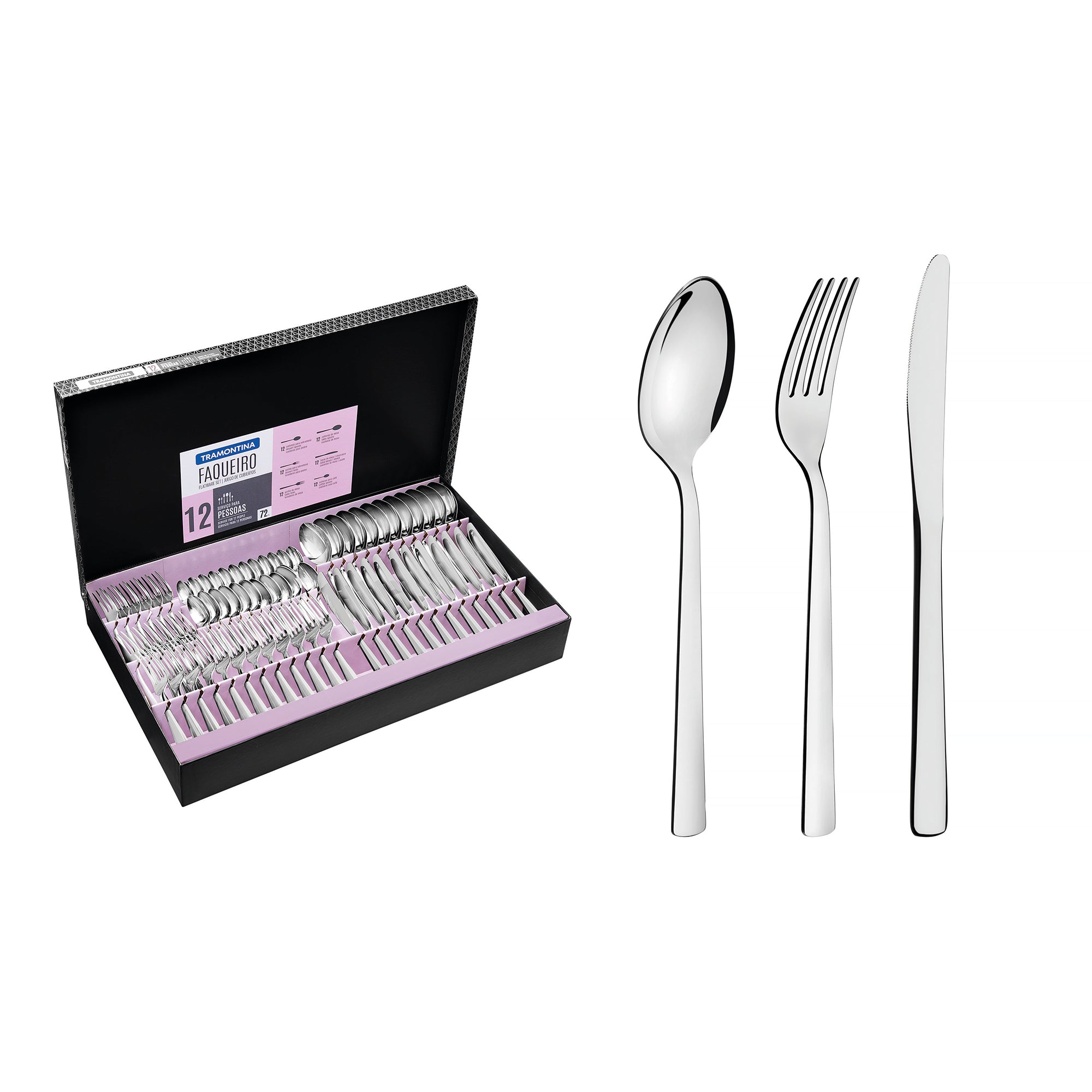 Oslo 72pc. Flatware Set (Black Box)